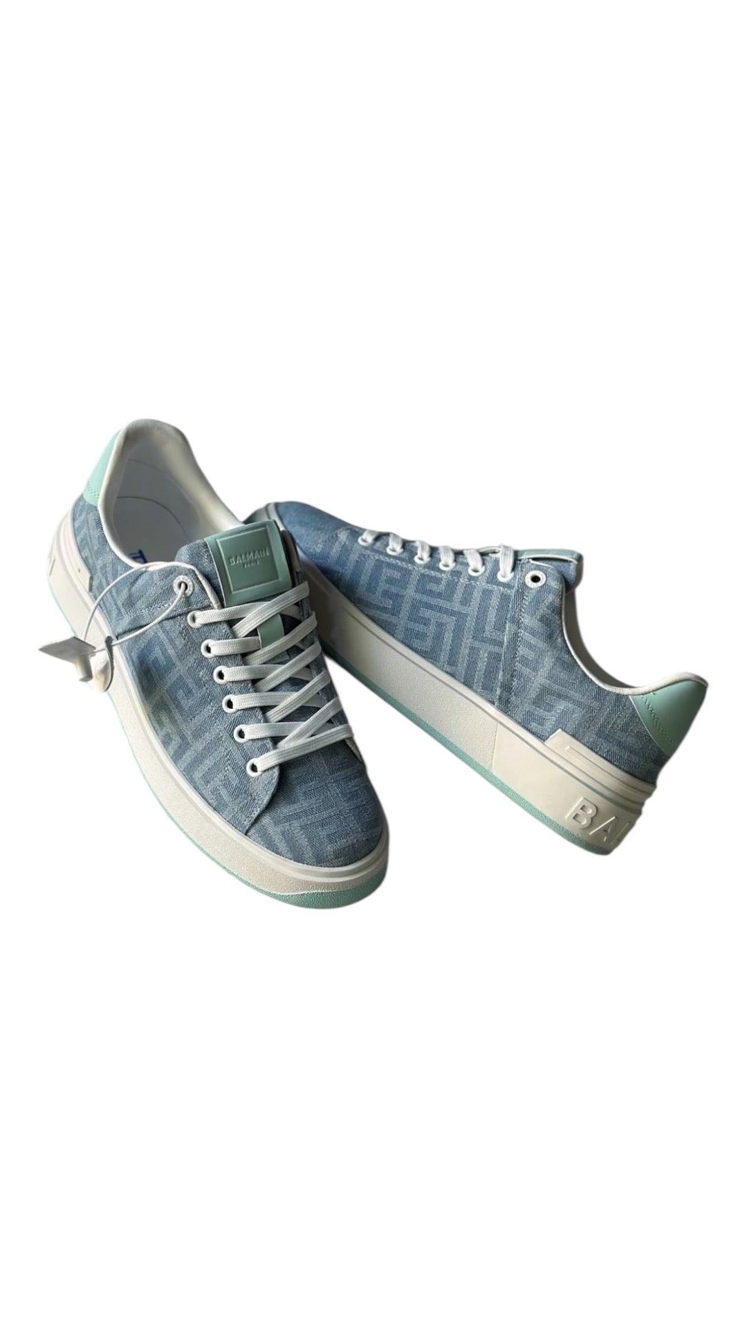 Balmain monogrammed denim light blue