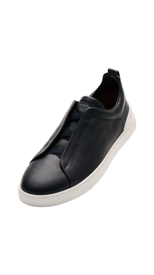 Zegna slip-on Triple Stitch black