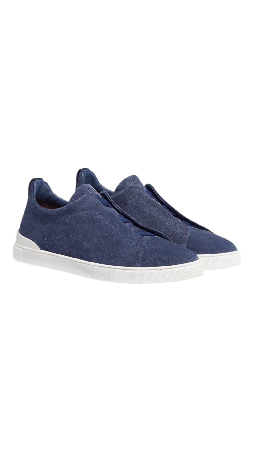 Zegna utility blue suede triple stitch sneakers