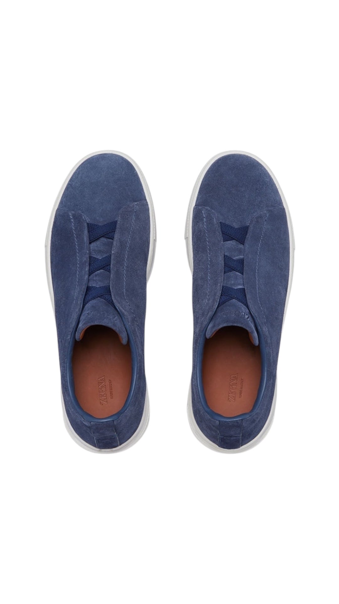 Zegna utility blue suede triple stitch sneakers