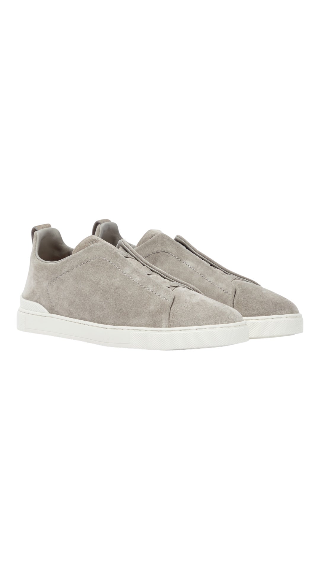 Zegna triple stitch suede sneakers
