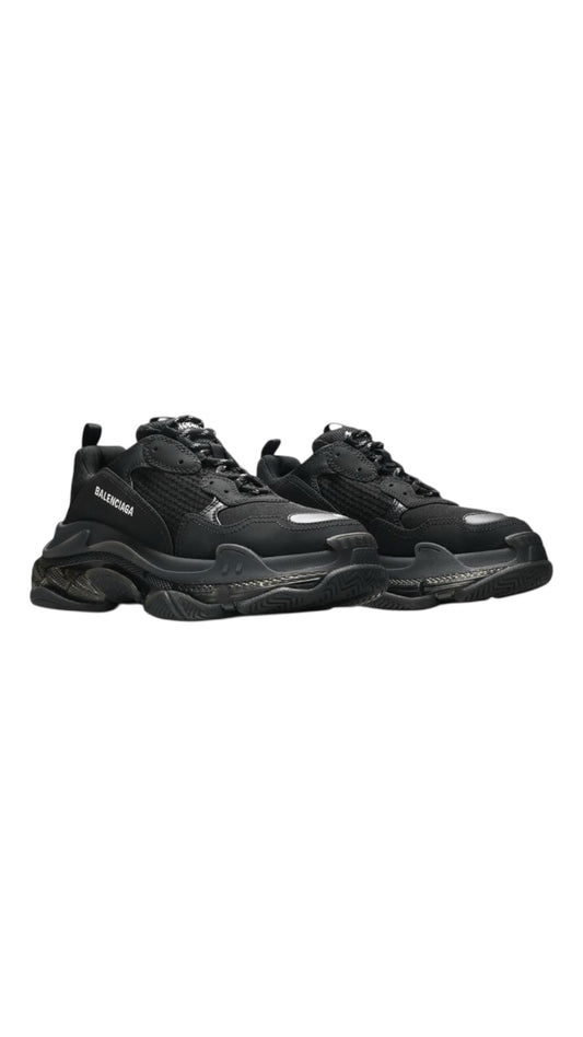 Balenciaga Triple S clear sole sneakers black