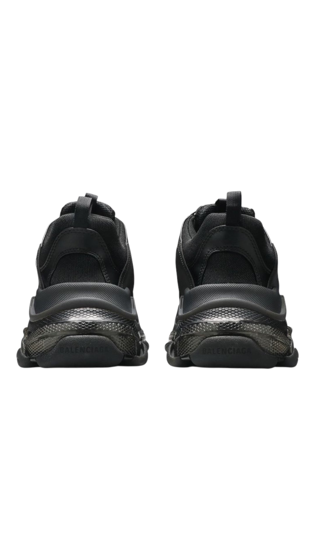 Balenciaga Triple S clear sole sneakers black