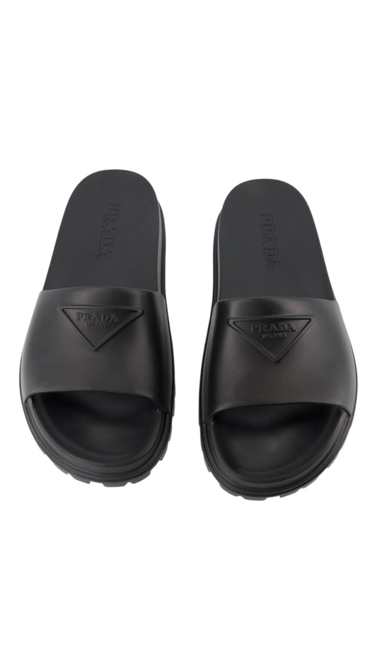 Prada rubber slides black