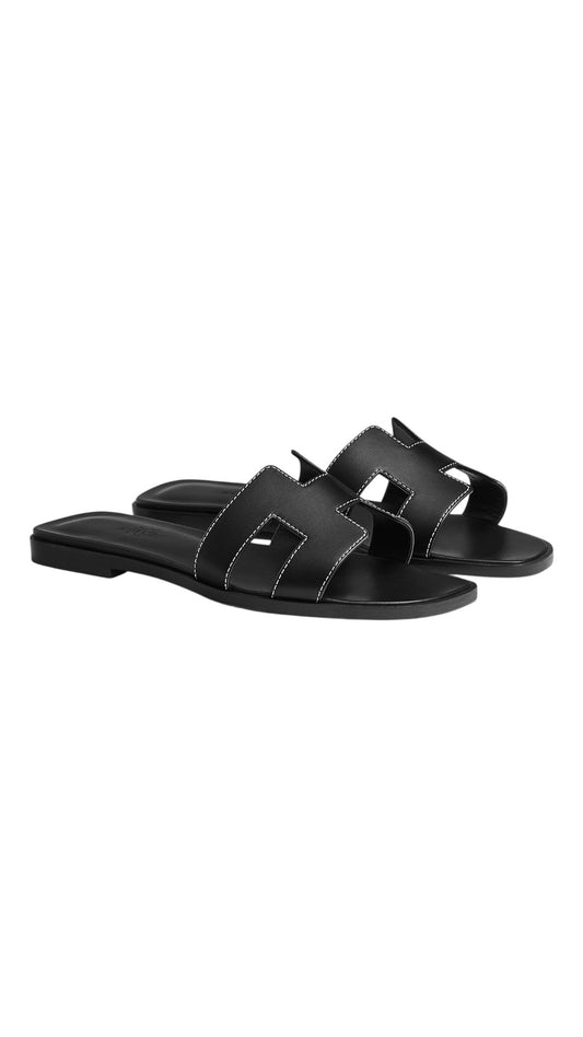 Hermes oran sandal black