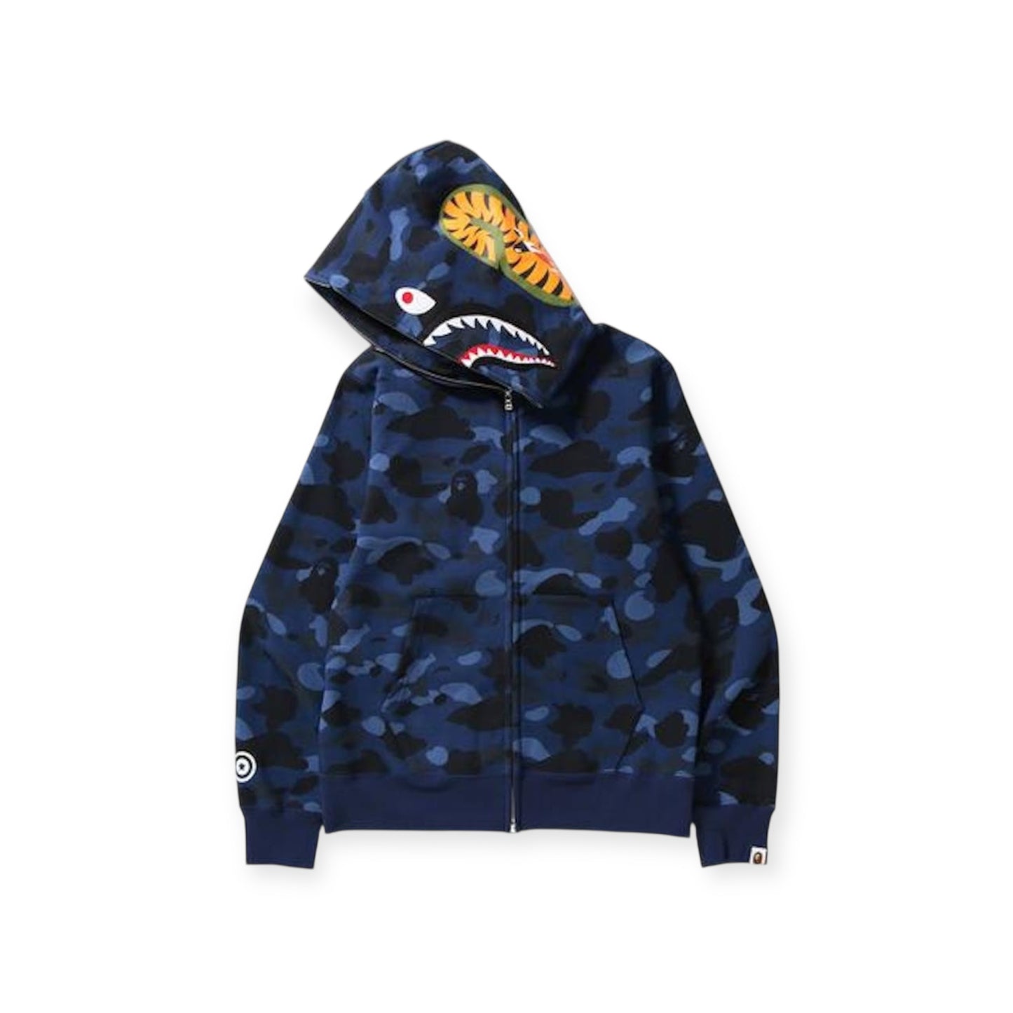 Bape navy camo shark full zip hoodie
