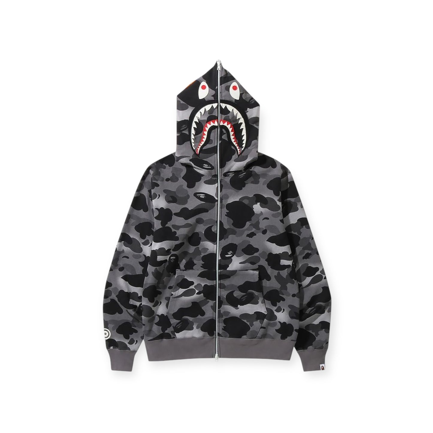Bape grid camo shark full zip hoodie