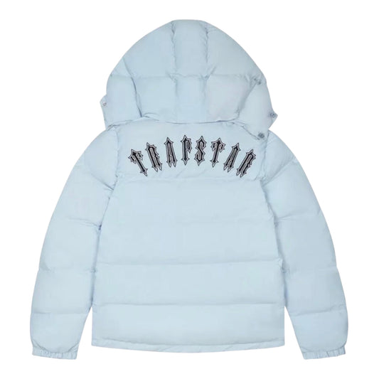TRAPSTAR IRONGATE HOODED PUFFER JACKET ICE BLUE