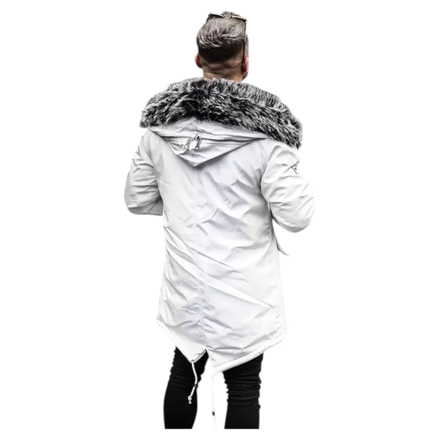 Water-resistant coat with faux fur