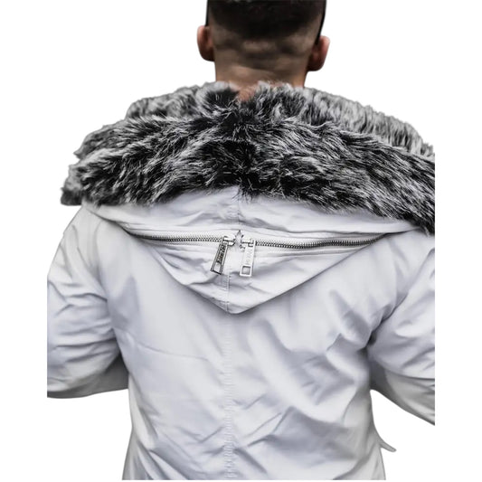 Water-resistant coat with faux fur