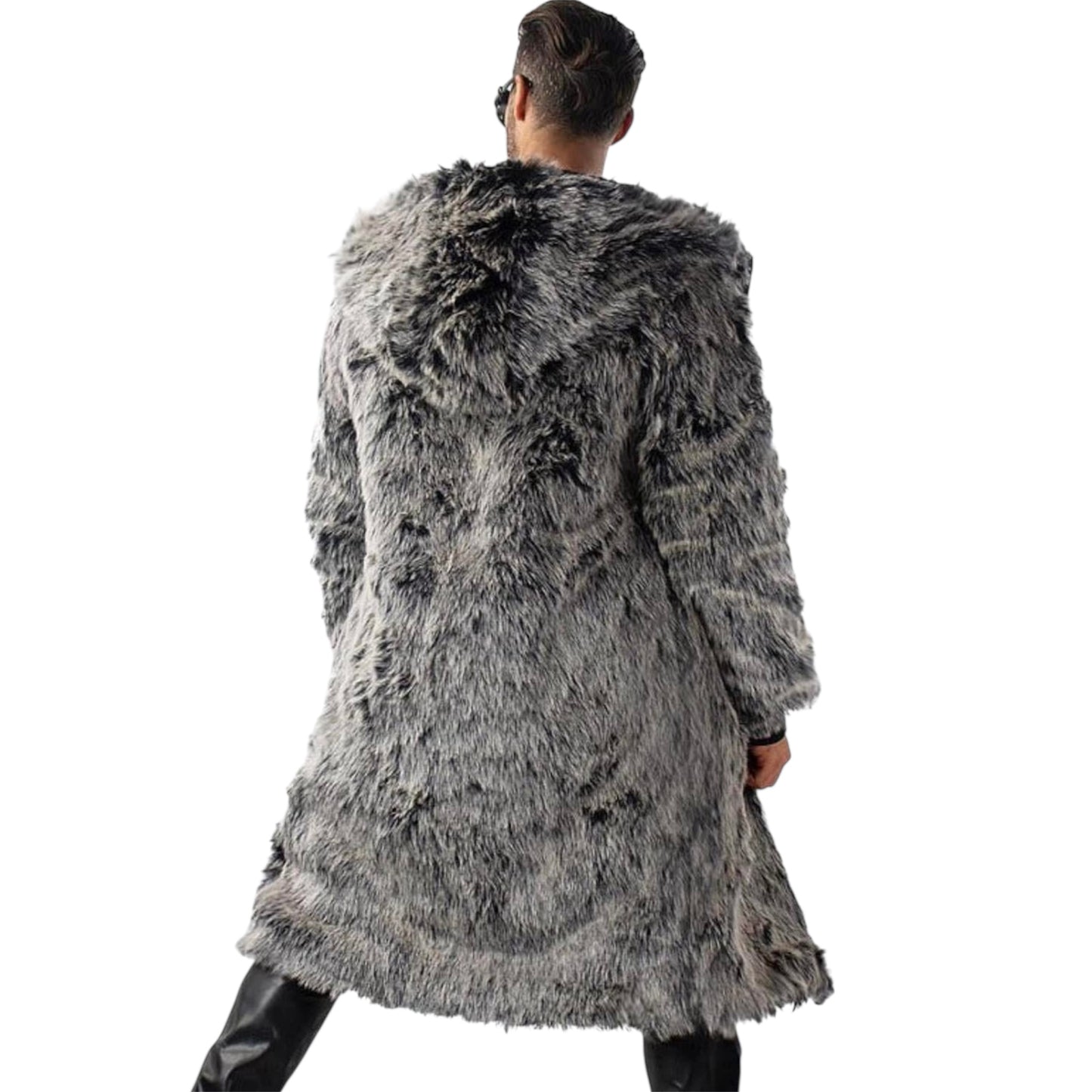 Faux fur long coat