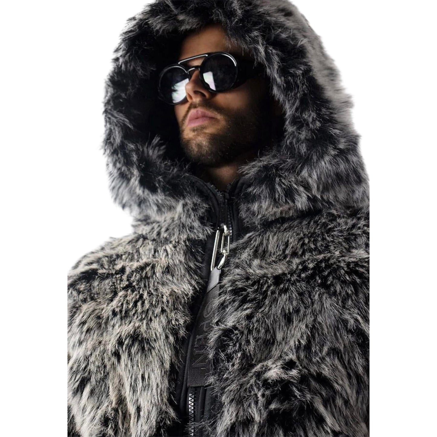 Faux fur long coat