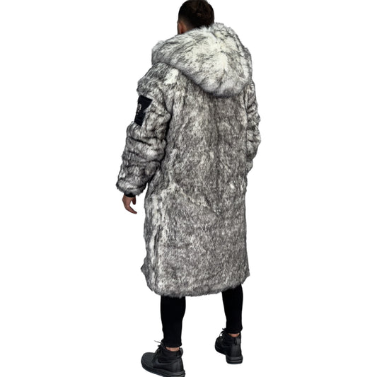 Faux fur long coat