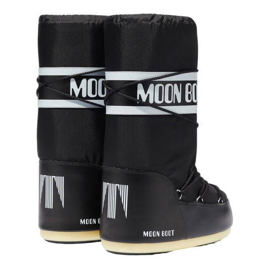 MOON BOOT ICON BLACK NYLON BOOTS