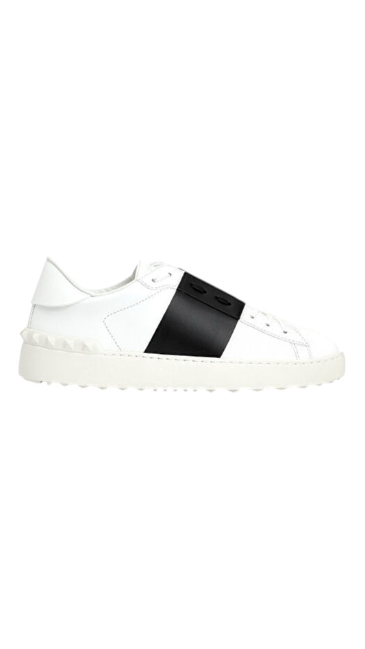 Valentino Garavani open leather white/black