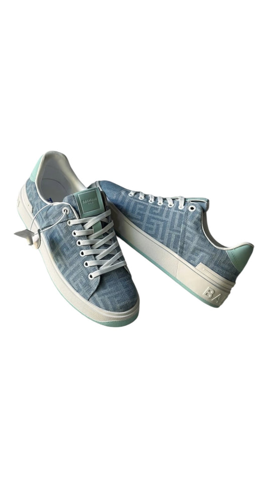 Balmain monogrammed denim light blue