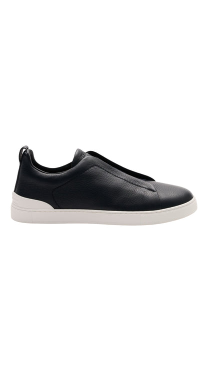 Zegna slip-on Triple Stitch black