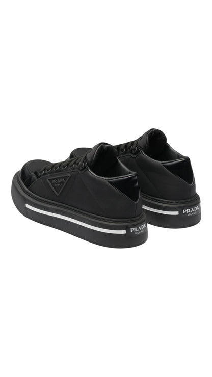 Prada macro re-nylon & brushed leather sneakers