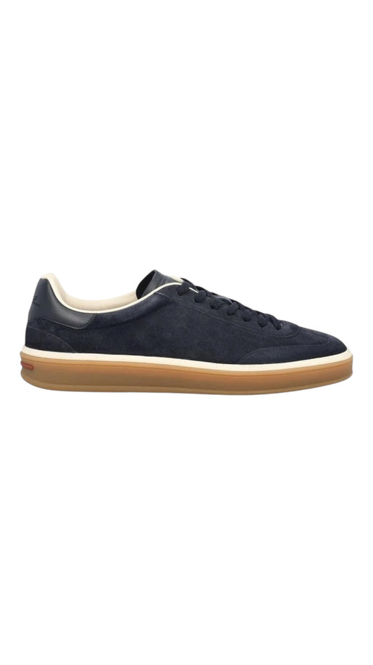 Loro Piana tennis walk suede sneakers navy blue