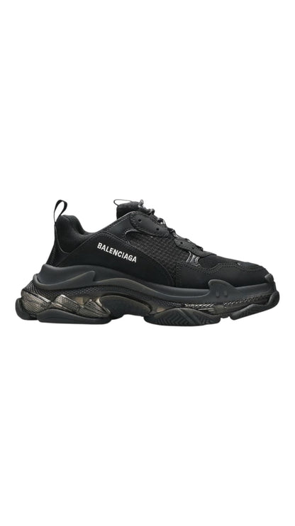 Balenciaga Triple S clear sole sneakers black