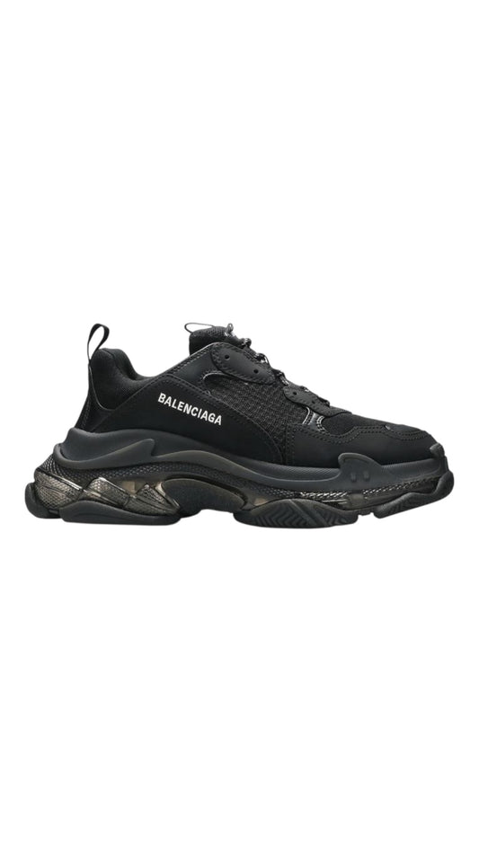 Balenciaga Triple S clear sole sneakers black