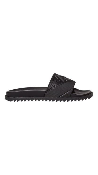 Fendi black rubber slides