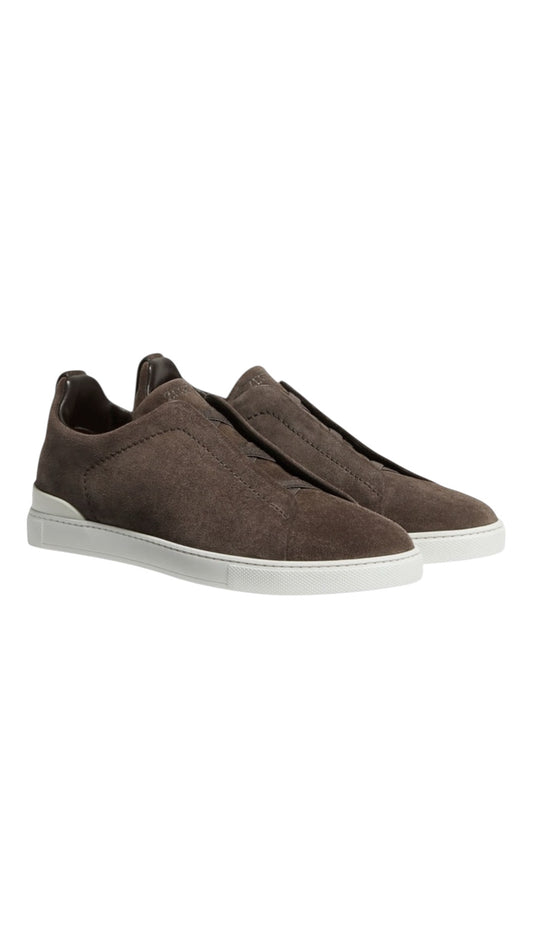 Zegna triple stitch sneakers brown
