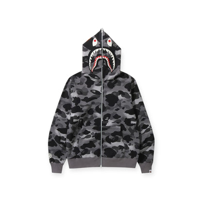 Bape grid camo shark full zip hoodie