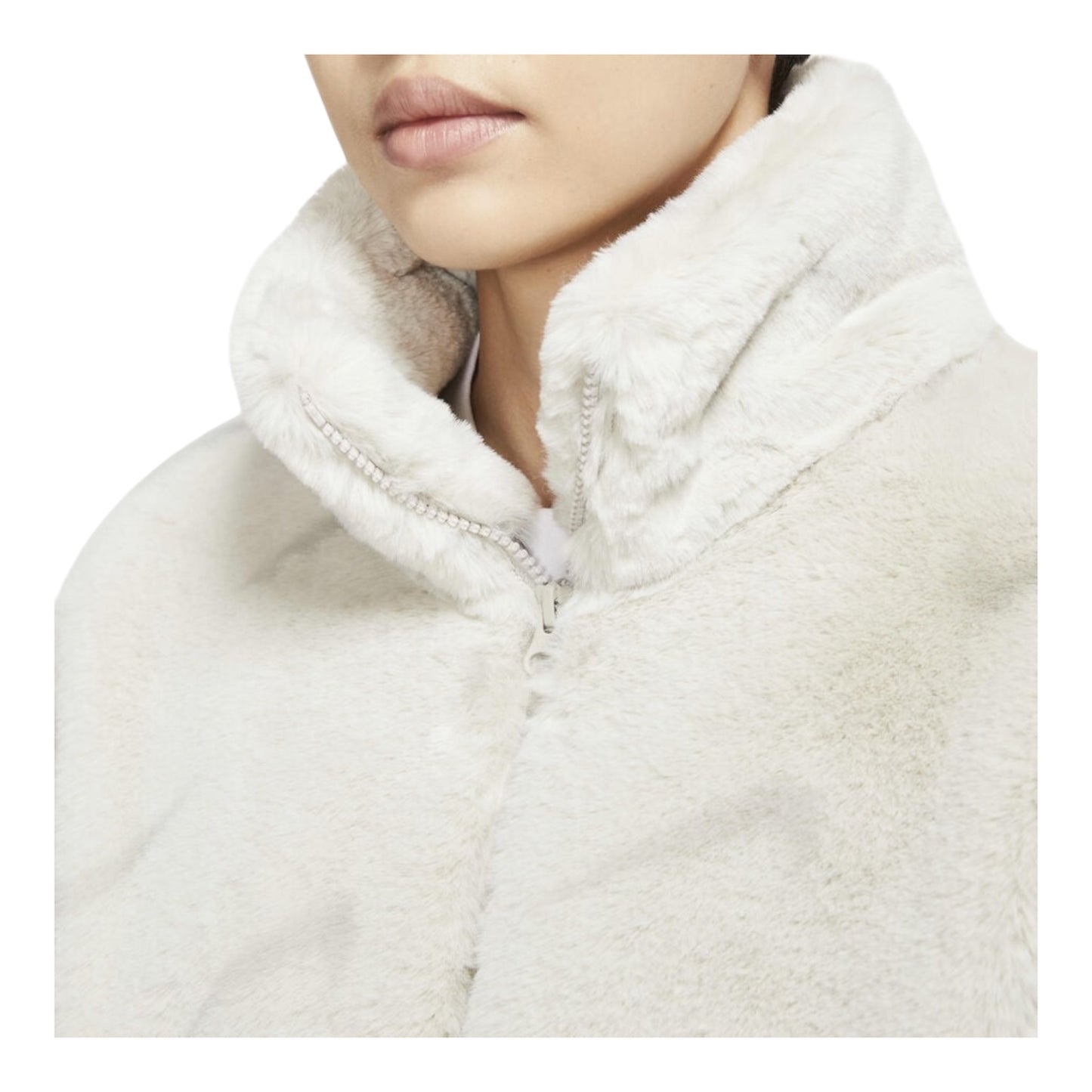 Nike all over swoosh faux fur jacket