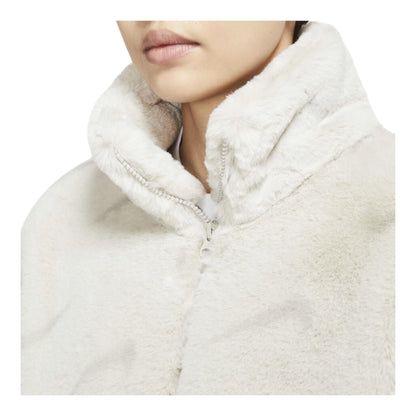 Nike all over swoosh faux fur jacket
