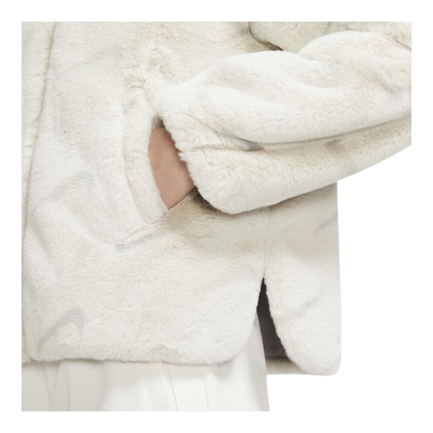 Nike all over swoosh faux fur jacket