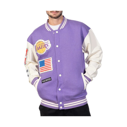 Plus eighteen X lakers varsity jacket