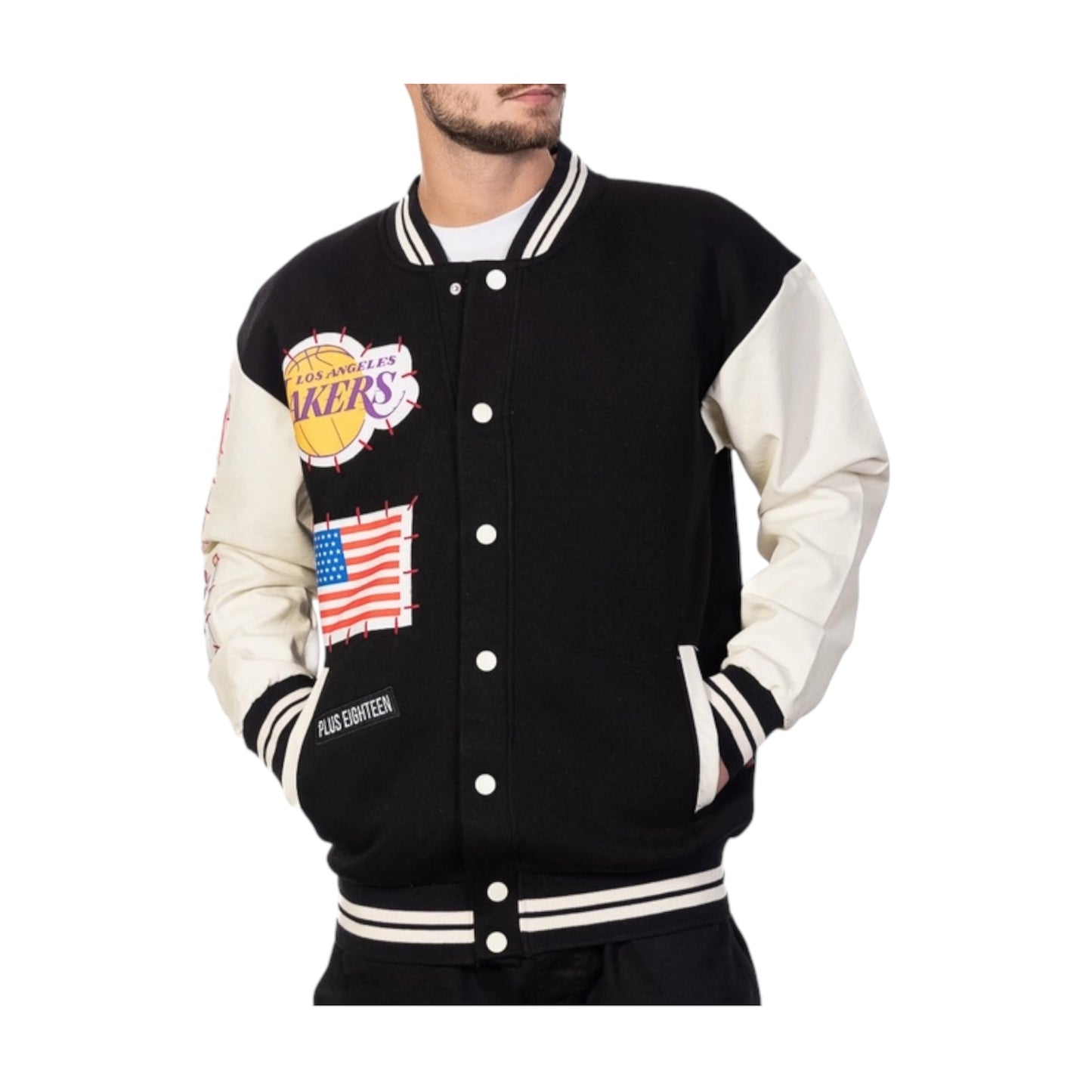 Plus eighteen X lakers varsity jacket