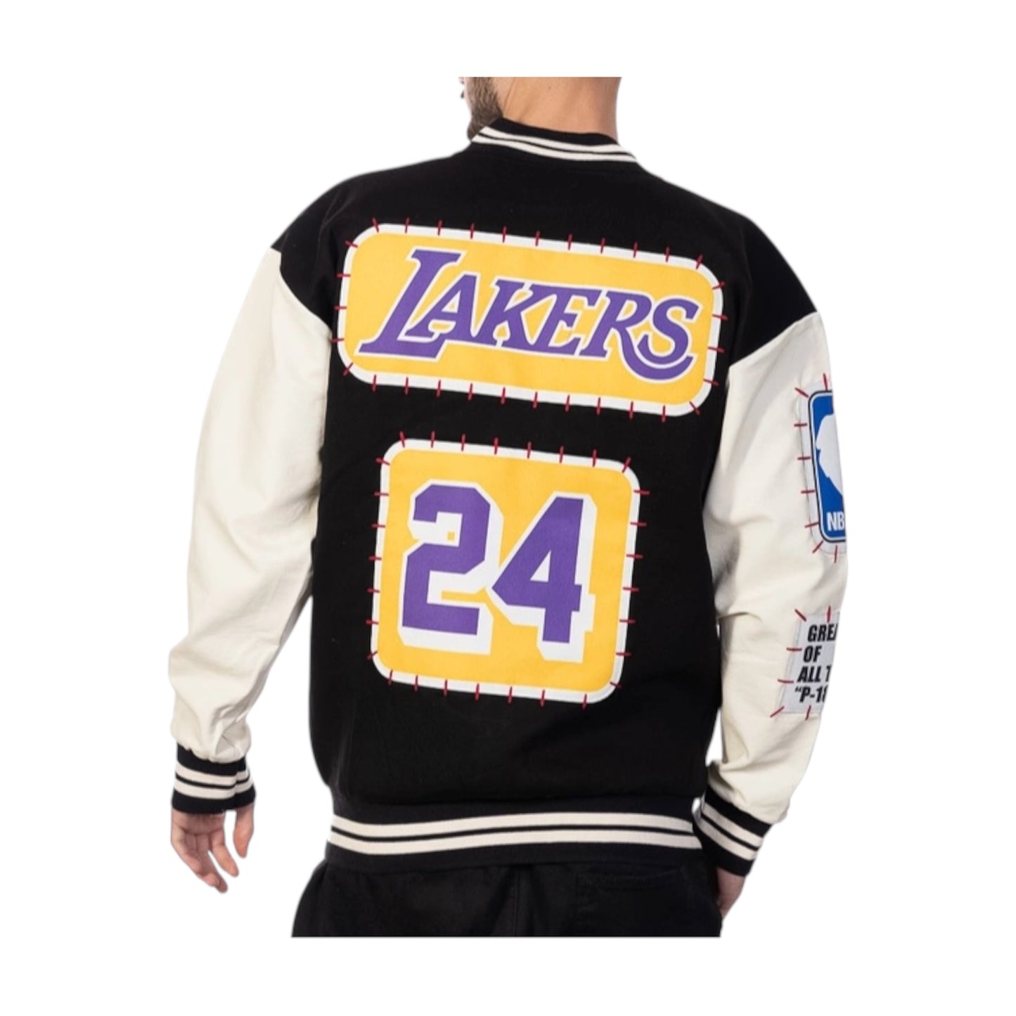 Plus eighteen X lakers varsity jacket