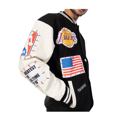 Plus eighteen X lakers varsity jacket