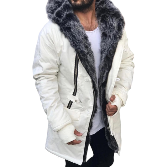 Water-resistant coat with faux fur