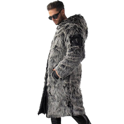 Faux fur long coat