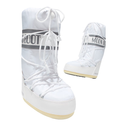 MOON BOOT ICON WHITE NYLON BOOTS