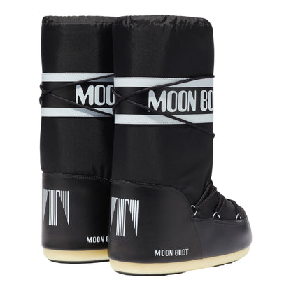 MOON BOOT ICON BLACK NYLON BOOTS