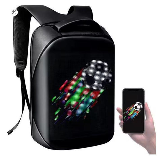 Backpack with Led Screen Black
